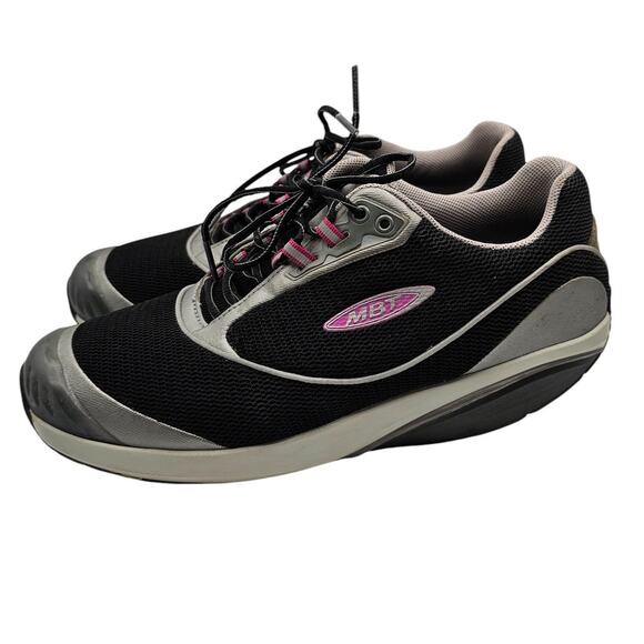 MBT The Anti-Shoe Womens Sneakers 10 Black Gray MBT Attented Trainers 400212-03 - Picture 1 of 7
